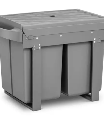 Poubelle encastrable double - 2 x 20 l