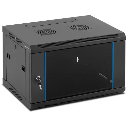 Baie serveur - 19 pouces - 6U - Verrouillable - 60 kg max. - Noir - 2 portes