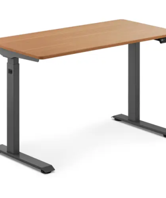 Bureau assis-debout - 90 W - 730 - 1 233 mm - Marron/gris