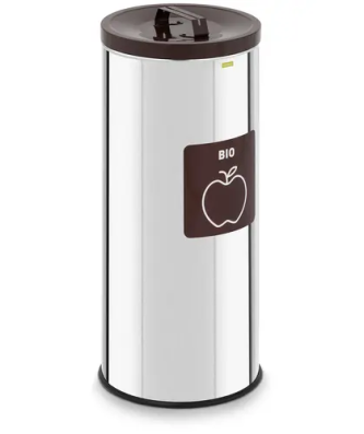 Poubelle - 45 l - Argent - Autocollant pour biodéchets