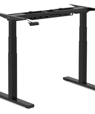 Bureau assis-debout (piètement) - 200 W - 125 kg - Noir