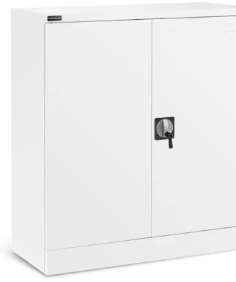 Armoire métallique - 102 cm - 2 étagères - Blanc