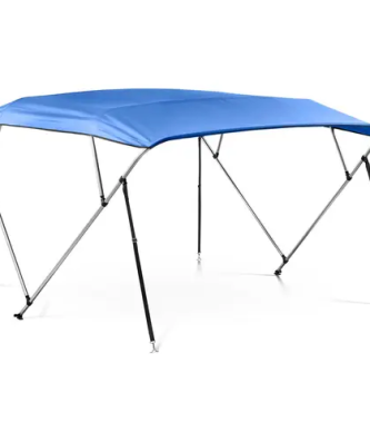 Bimini bateau - 4 arceaux - 243 x 200 - 213 x 137 (LxlxH) cm - Bleu cobalt