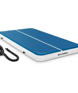 Air track avec gonfleur électrique - 300 x 200 x 20 cm - 300 kg - Bleu/blanc