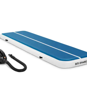 Air track avec gonfleur électrique - 400 x 100 x 20 cm - 200 kg - Bleu/blanc