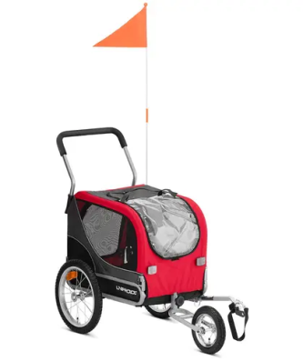 Remorque vélo chien - 20 kg - Réflecteurs - Bâche