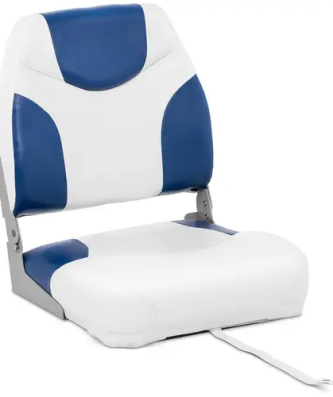 Siège de bateau - 40x40x50 cm - Blanc et bleu