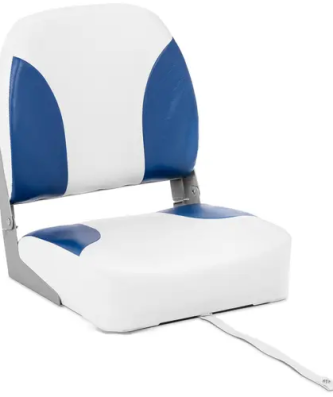 Siège de bateau - 38x42x51 cm - Blanc et bleu