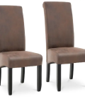 Chaise rembourrée - Lot de 2 - 180 kg max. - Surface d'assise de 44,5 x 44 cm - Coloris marron