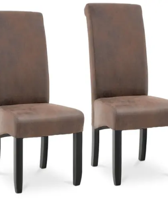 Chaise rembourrée - Lot de 2 - 180 kg max. - Surface d'assise de 44,5 x 44 cm - Coloris marron