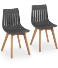 Chaise - Lot de 2 - 150 kg max. - Surface d'assise de 50 x 47 cm - Coloris gris