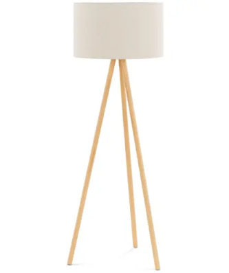 Lampe de salon sur pied - abat-jour en tissu - 40 W - hauteur 148 cm