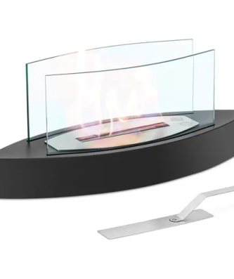Cheminée éthanol - 0,6 l - sur pied - cheminée de table