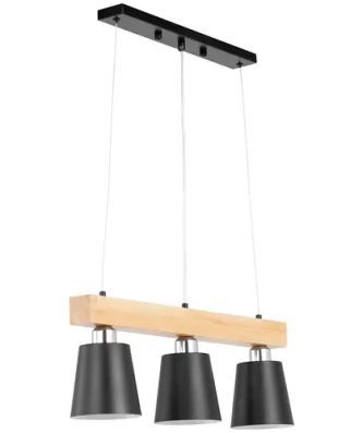 Plafonnier - 3 ampoules - poutres en bois