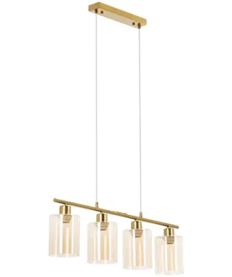 Plafonnier - 4 ampoules - abat-jour en verre