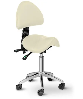 Siège-selle avec dossier - 550-690 mm - 150 kg - Beige