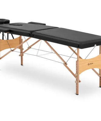Table de massage pliante - 185 x 60 x 62 cm - 227 kg - Noir