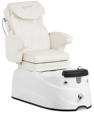 Fauteuil pédicure - électrique - avec bain de pieds - 105 W - 150 kg - blanc - massage du dos et de la nuque
