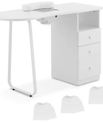Table de manucure - 3 tiroirs - Aspirateur