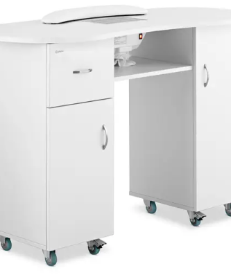 Table de manucure - 1 200 x 503 x 803 mm - Blanc - Avec aspiration et repose-main