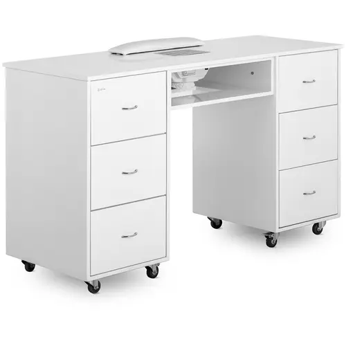 Table de manucure - Aspiration - 6 tiroirs - Roulettes - MDF