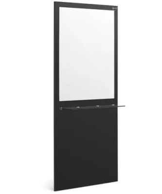 Poste de coiffage - montage mural - étagère en verre - 5 kg - 80 x 20 x 180 cm