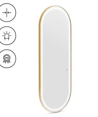 Poste de coiffure - éclairage LED - ultra-plat - ovale - 70 x 4 x 180 cm