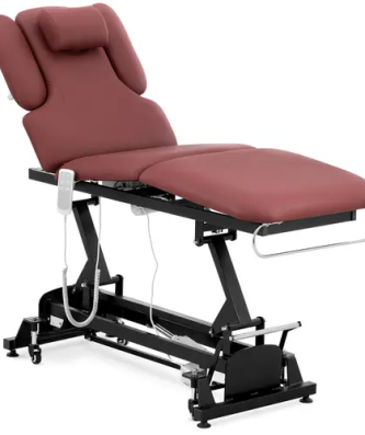 Table de massage électrique - 3 moteurs - 250 kg - Noir, Rouge vin