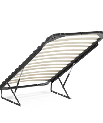 Sommier à lattes rabattable - 90 x 200 cm - 200 kg - Fonction lit coffre - 2 ressorts à gaz