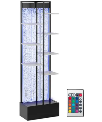 Étagère avec mur de bulle - LED / RGB - Télécommande - 55 x 30 x 187 cm