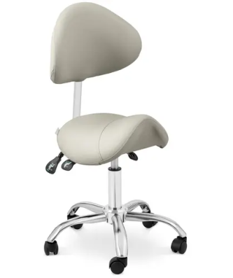 Siège-selle de cheval - Dossier et siège réglables en hauteur - 55 - 69 cm - 150 kg - Gris, Argent