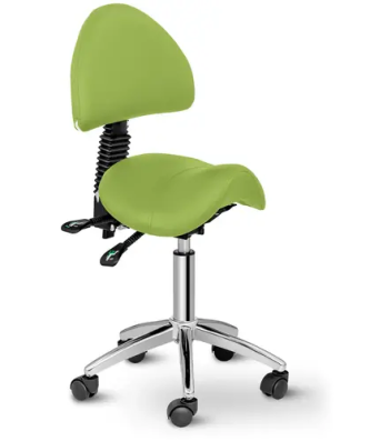 Siège-selle avec dossier - 550-690 mm - 150 kg - Vert pâle