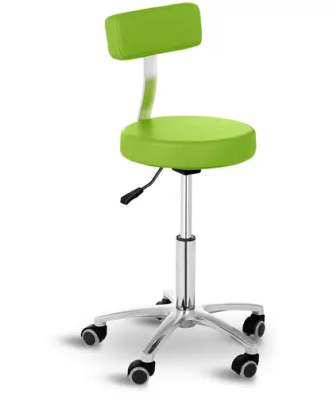 Tabouret à roulettes avec dossier - 445 - 580 mm - 150 kg - Vert