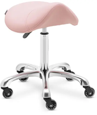 Tabouret selle de cheval - 570 - 750 mm - 150 kg - Rose pâle