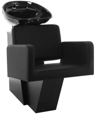 Physa Bac à shampoing avec fauteuil - 600 x 505 mm - Noir