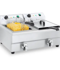 Friteuse double bac - 2 x 16 litres avec robinet de vidange