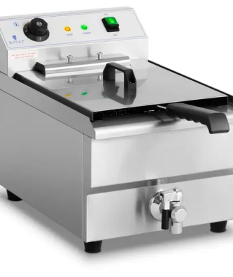 Friteuse électrique - 16 litres - 6.000 W - Robinet de vidange - Zone froide