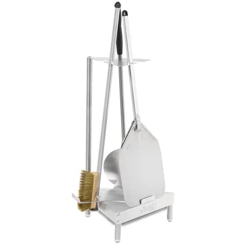 Accessoires à pizza - 4 pièces - 2 pelles à pizza - Manches : 90 cm - Acier inoxydable / aluminium / laiton / bois