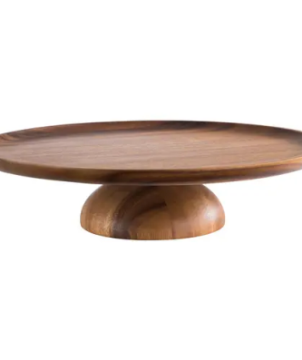 Présentoir à gâteau - Bois d'acacia huilé - Diamètre : 33 cm - Hauteur : 8 cm