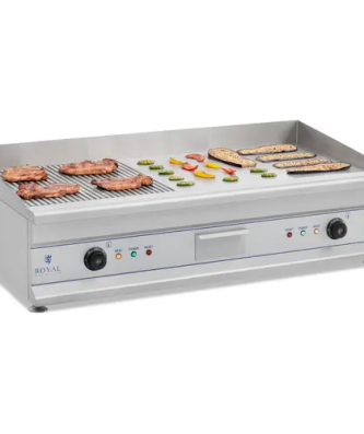 Plancha électrique nervurée - Double - 100 cm - 2 x 3 200 W