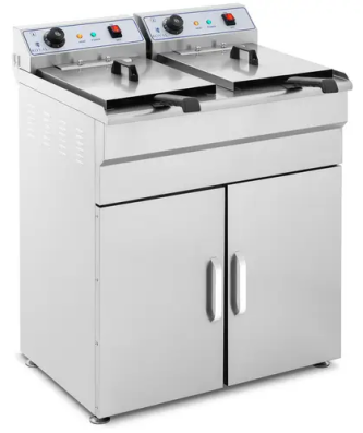 Friteuse électrique sur armoire — 2 x 16 litres — 400 V