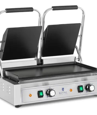 Machine à panini double - Lisse - Royal Catering - 3,600 W
