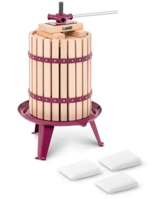 Pressoir manuel en bois - 18 l - Cales, sellette et 3 étamines