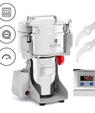 Moulin à épices électrique - 1000 g - 20 x 9 cm - 3000 W - numérique - Royal Catering