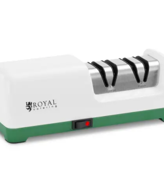 Aiguiseur couteau diamant électrique - 2 niveaux - 20° - Blanc - Royal Catering