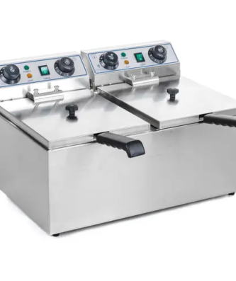 Friteuse électrique double - 2 x 13 litres avec minuterie (60 min.)