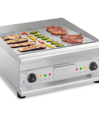 Plancha électrique rainurée - Double - 60 cm - 6 400 W