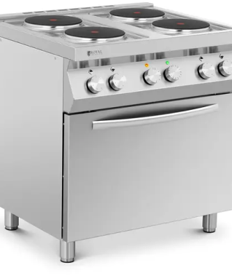 Cuisinière électrique avec plaque de cuisson - 13 400 W - 4 feux - Chaleur tournante
