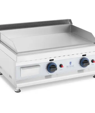 Plancha à gaz double - 60 x 40 cm - Lisse - 2 x 3 100 W - Gaz naturel - 20 mbar