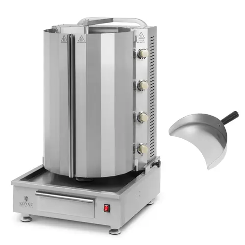 Machine à kebab gaz - pour 60 kg de viande - 4 brûleurs - 16 kW - Royal Catering